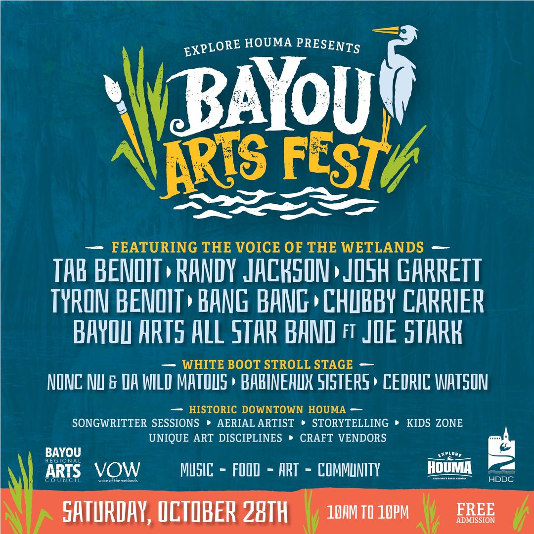 Explore Houma Presents Bayou Arts Fest Featuring Voice of the Wetlands