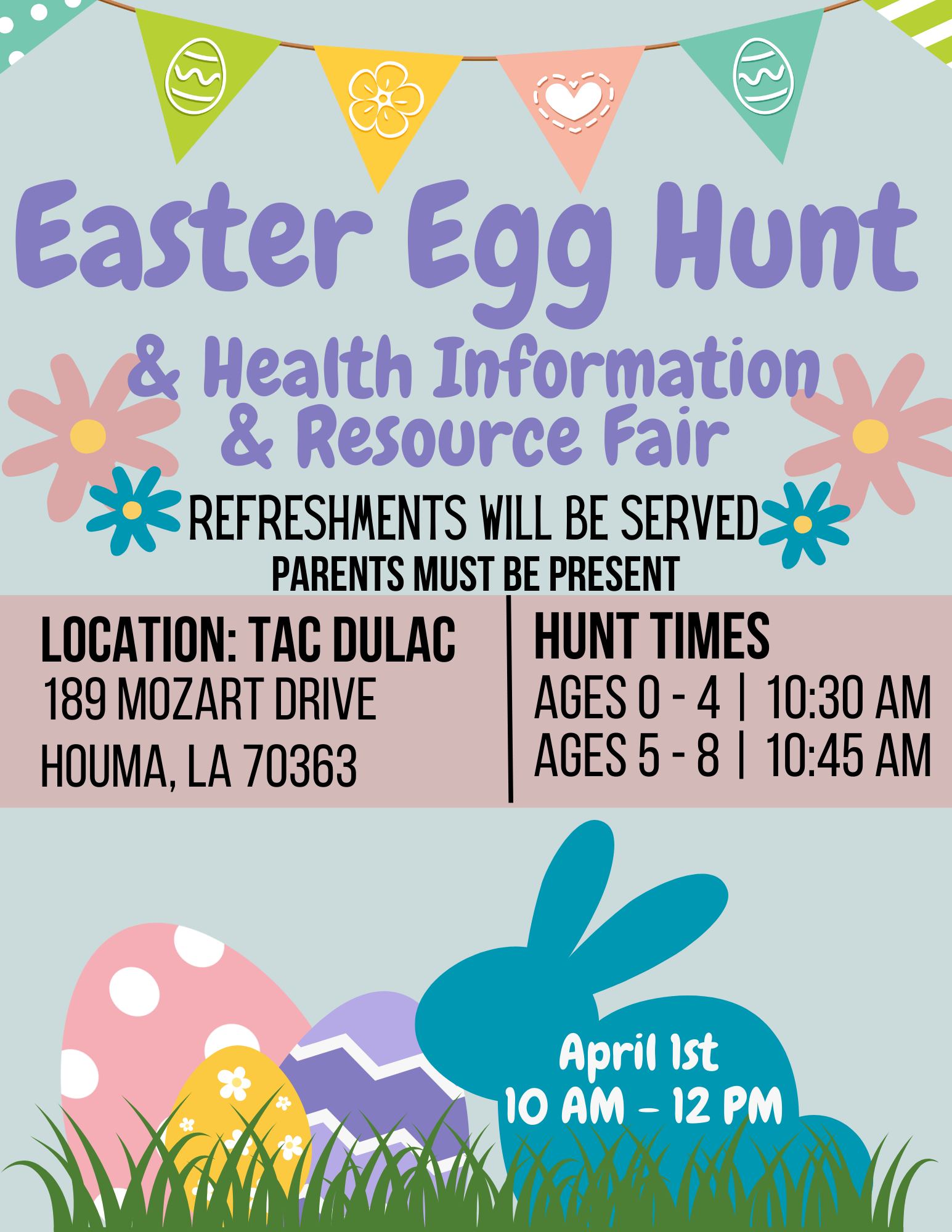 Teche Action Clinic Easter Egg HuntDulac Explore Houma