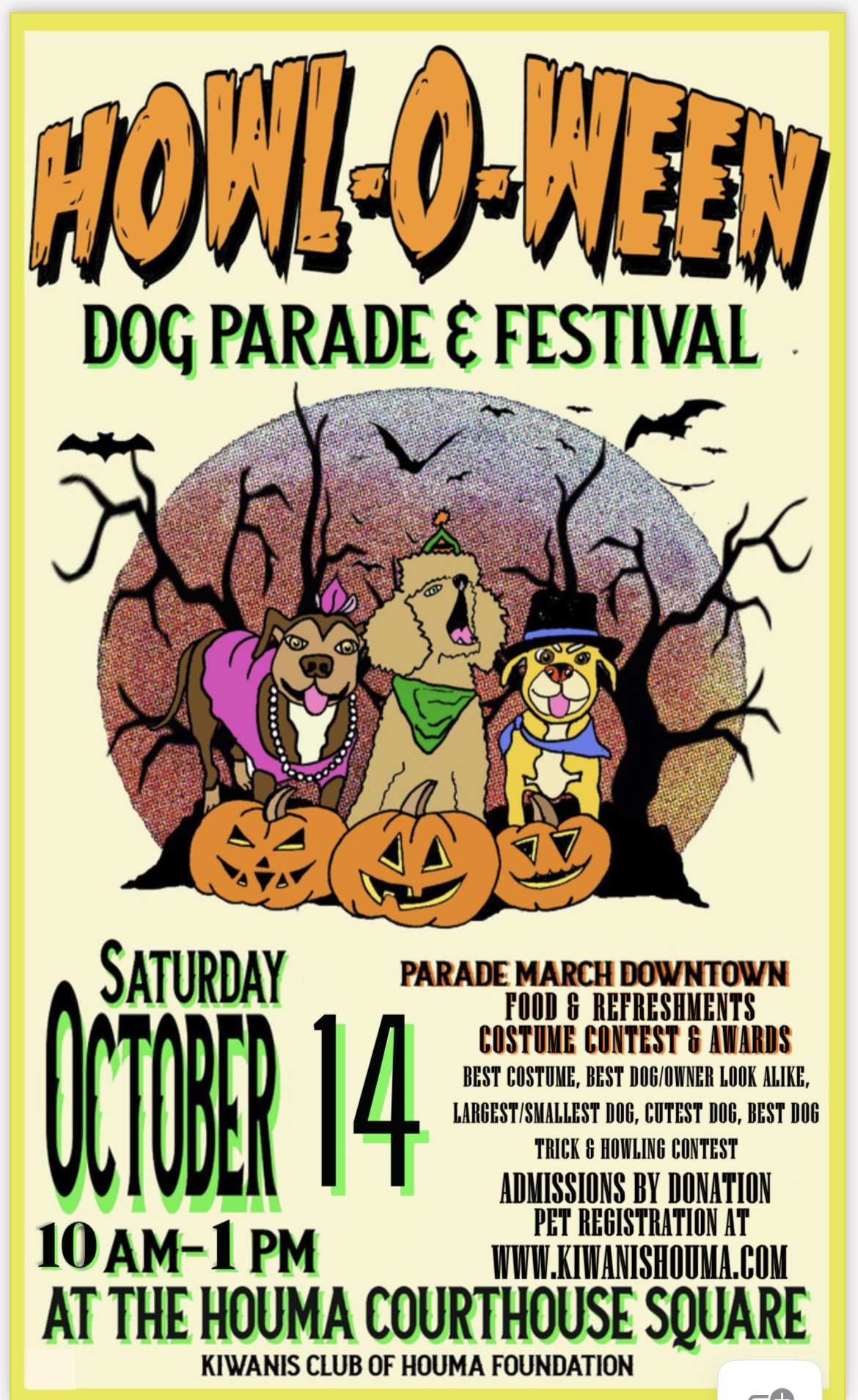 Howl-o-ween Pet Costume Contest Flyer Halloween Dog Pet 